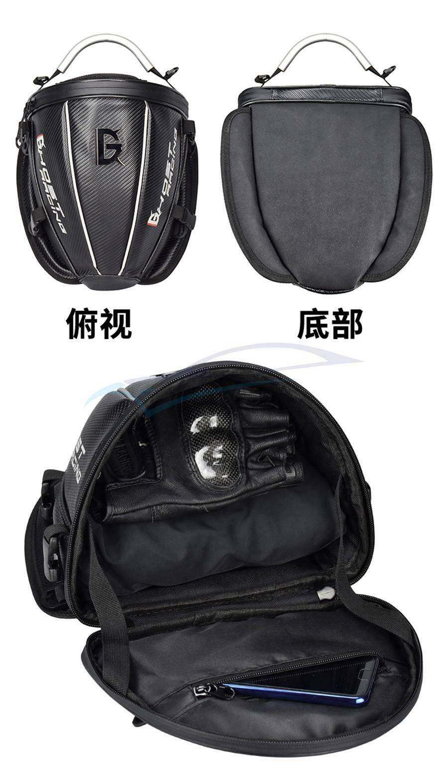 Universal PU Leather Motorcycle Rear Seat Tail Bag Luggage Storage Bag Backpack