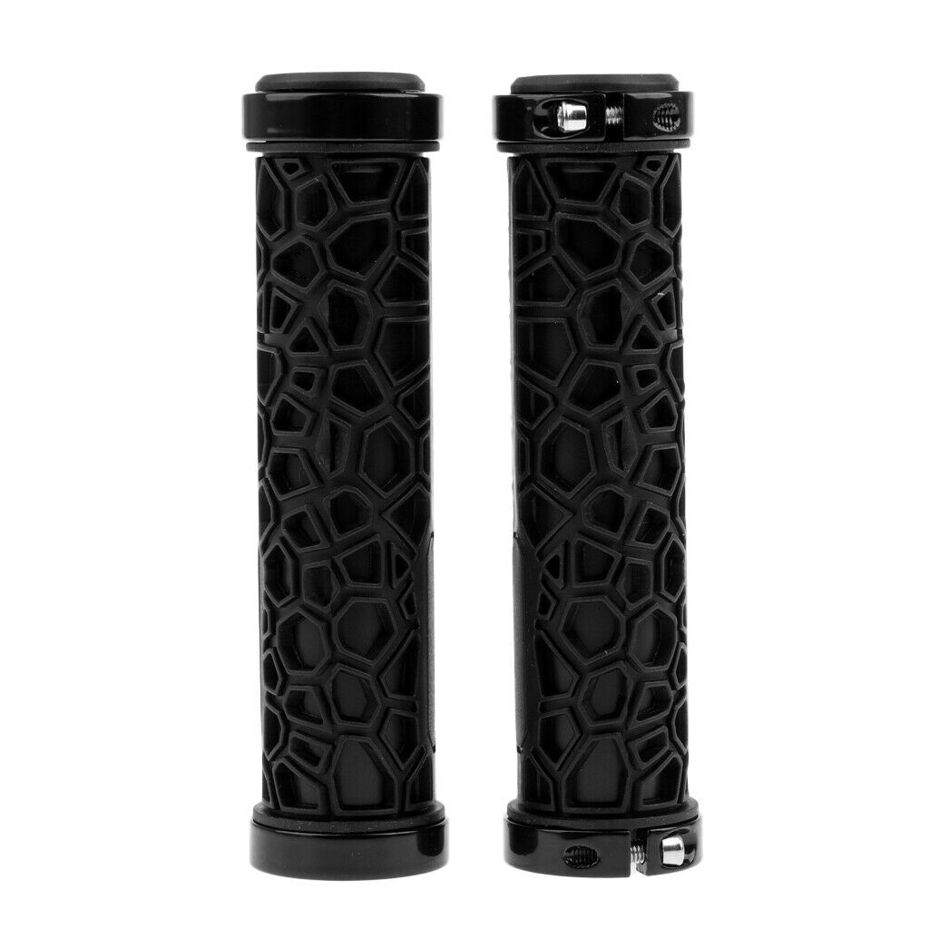 Bike MTB Bicycle Handlebar Fixed Gear Lock-on Rubber Anti-Slip Grips  Black