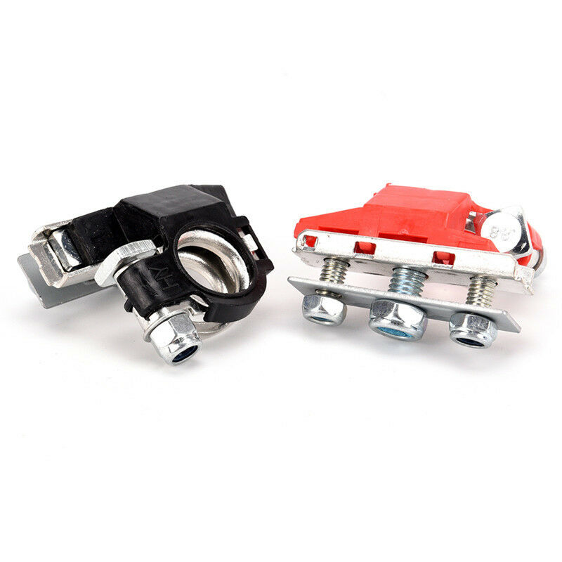 2Pcs Car Black Red Battery Terminals Metal Replacement Clamp ElectricConnect DD