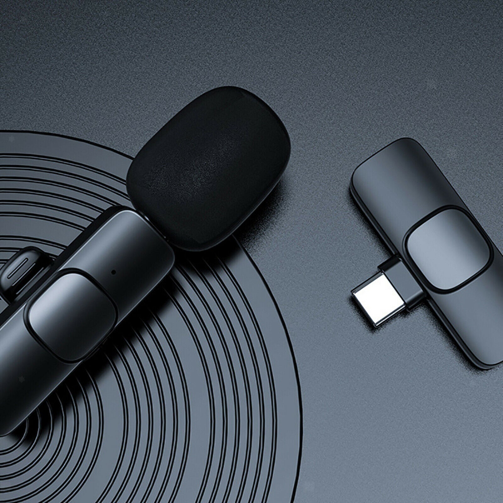 Bluetooth 5.0 Lavalier Microphone Mini Lapel Mic Type-C Plug & Play