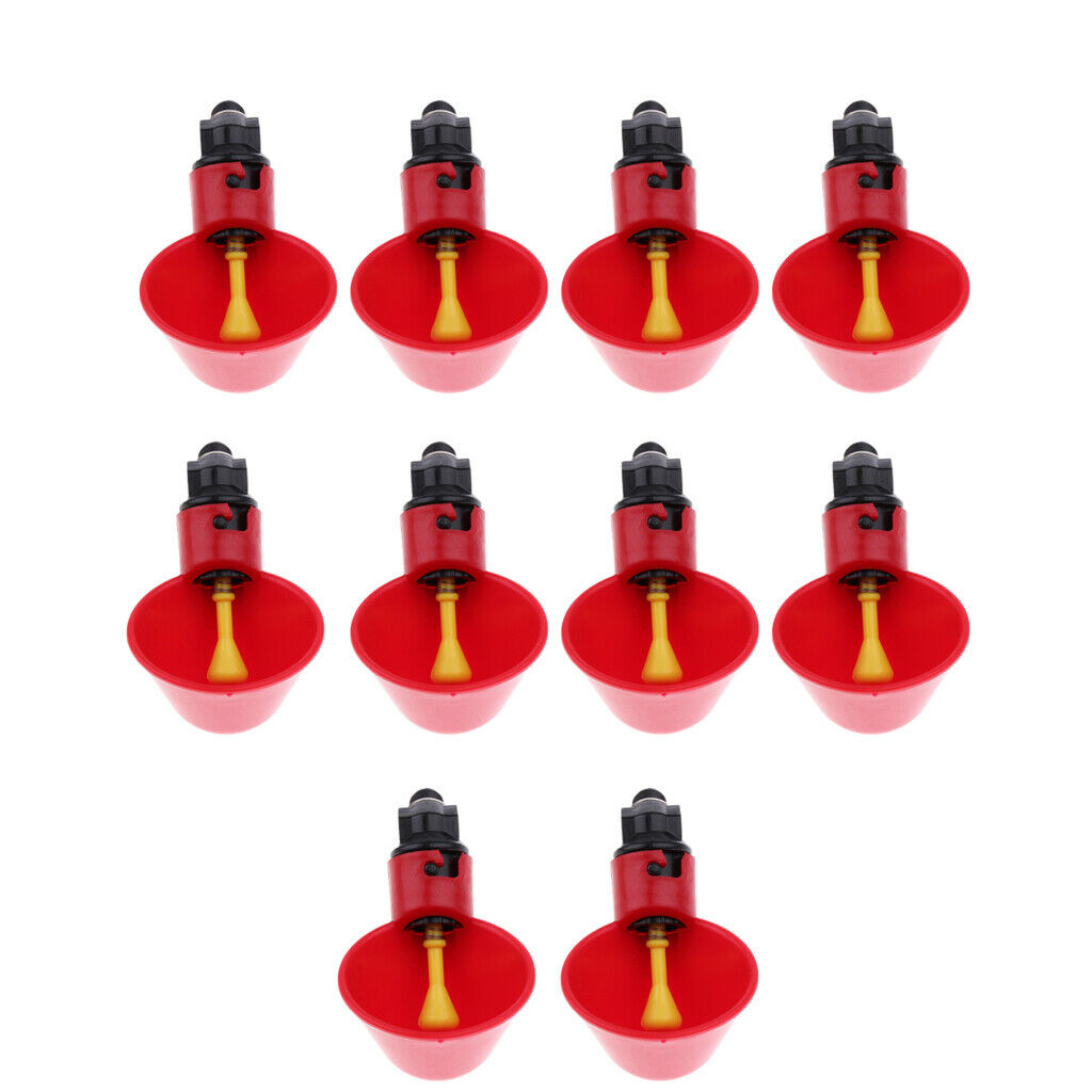 10x Plastic Water Drinker Cups Poultry Drinking Bowls for Automatic Waterer