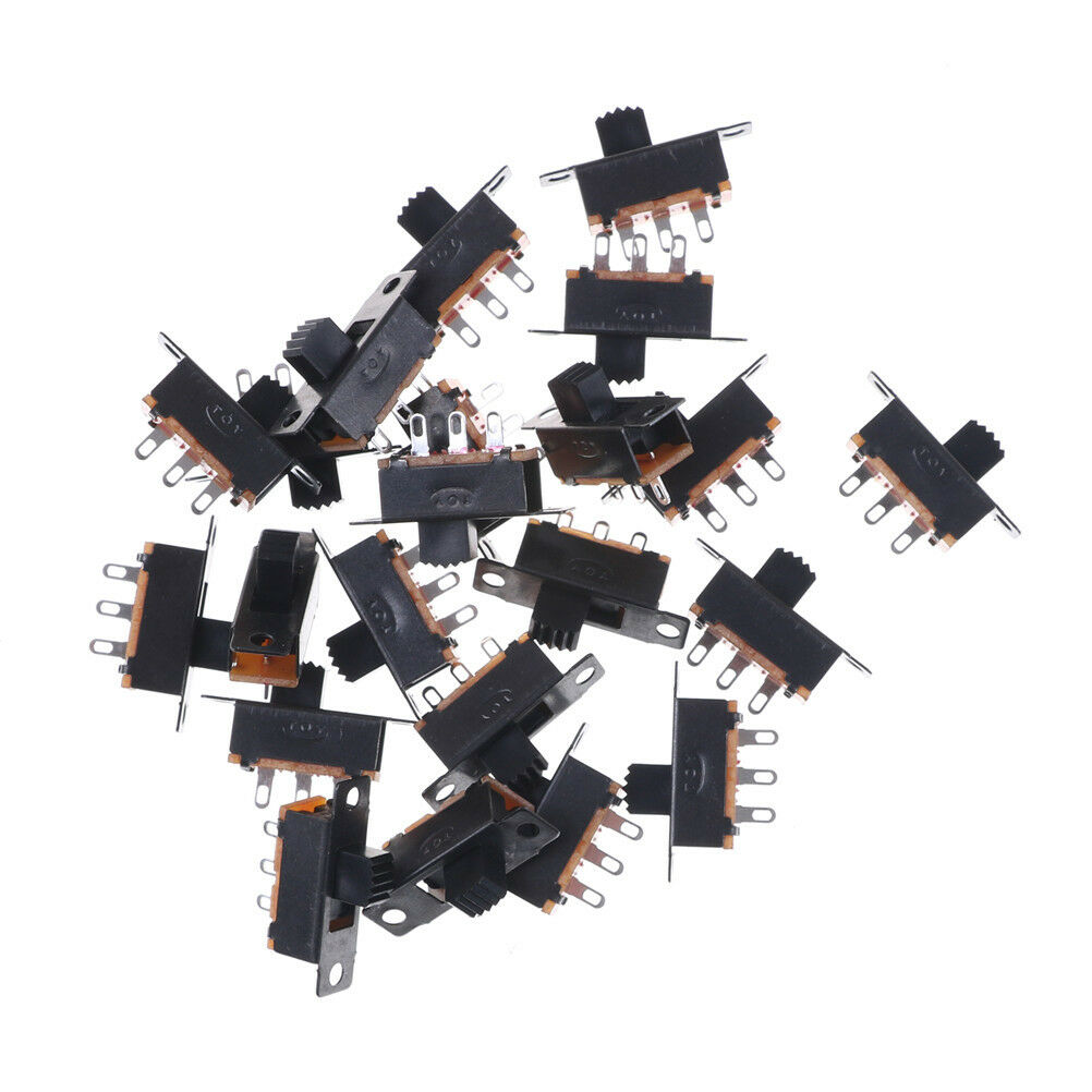 Black 20pcs 5V 0.3A SS12F32 Mini SPDT Slide Switch for Small DIY Power AD @_DD