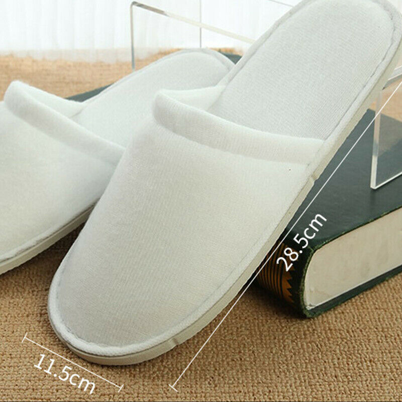 Women Men Disposable Spa Hotel Guest Slippers Close Toe Terry Style Slippers