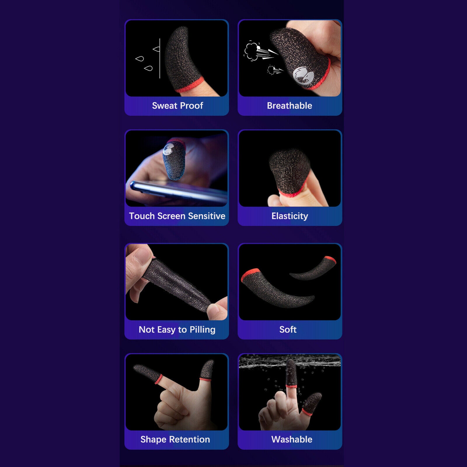 Fit for Mobile Game Non-Slip Gaming Finger Gloves Sweat-proof Finger Cover Part
