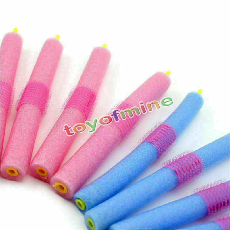 12PCS Soft Twist Soft Foam Bendy Hair Rollers Curlers Cling Strip R