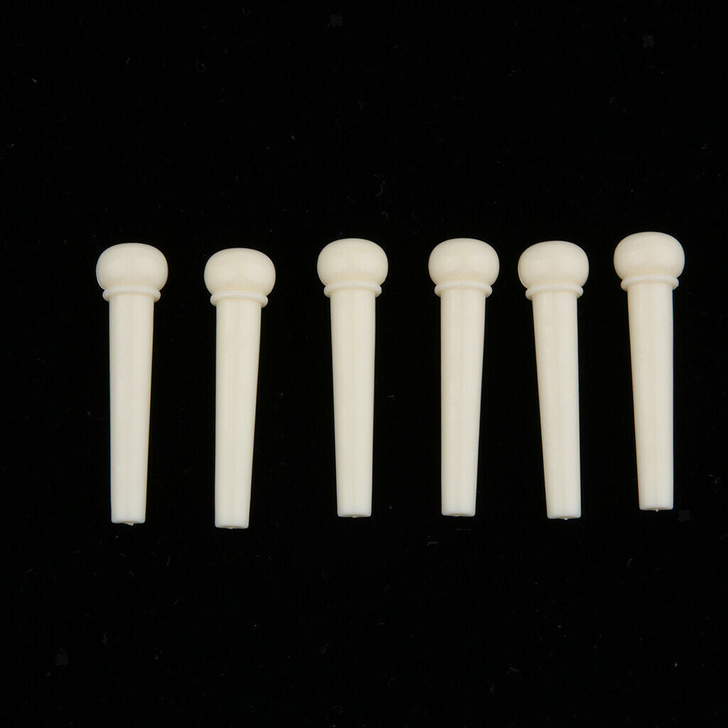 6 Pieces Guitar Bridge Pins,Folk Acoustic Guitar Plastic String Nails for Music
