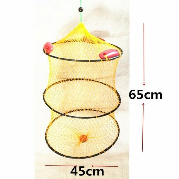 Fishing Bait Trap Cast Dip Net Foldable Cage Crab Fish Minnow Crawdad Shrimp Net