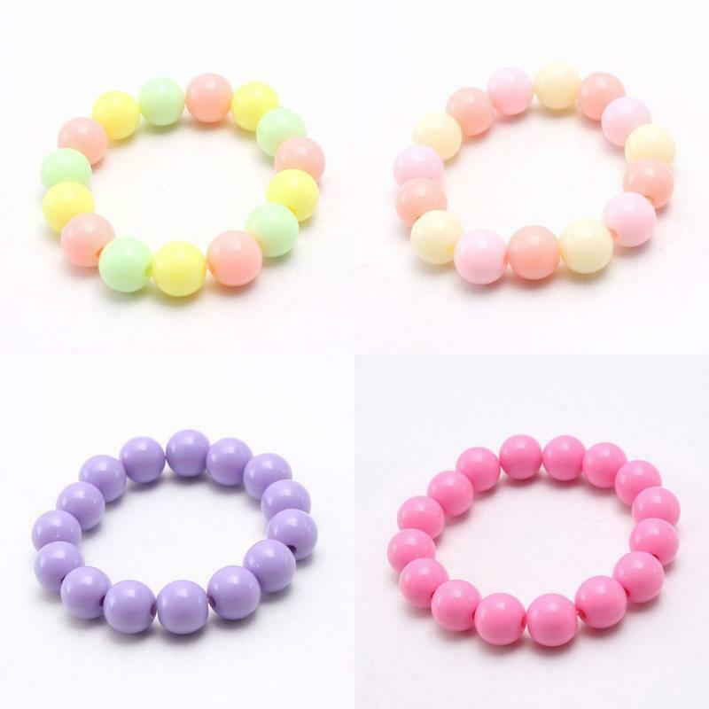 Candy Color Beaded Children's Bracelet Colorful Round Bead Cartoon Jewelry