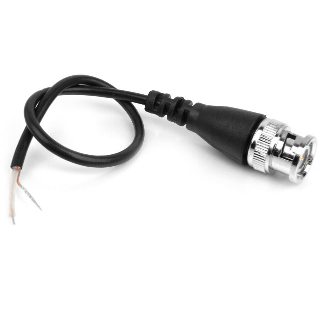 10pcs 20cm DC Power BNC Plug Pigtail Wire for CCTV Camera BNC Monitor Black