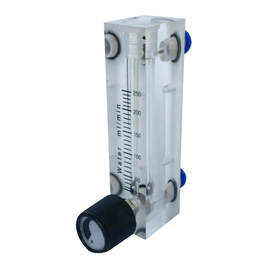 Glass Rotor Flow Meter 25-250ml Flow Range w/ Valve Home Measurement Tool