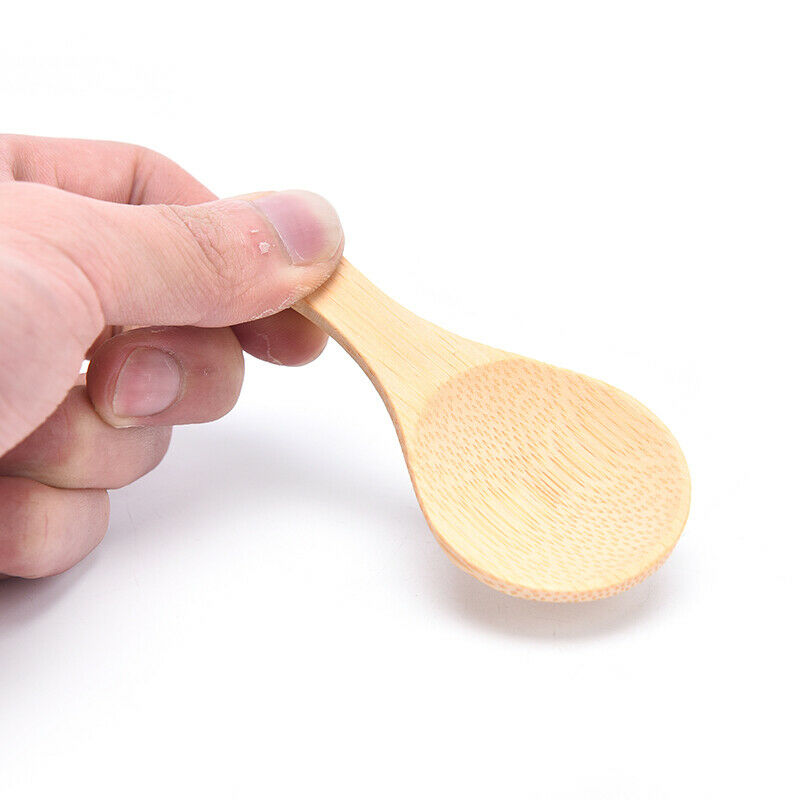 5PCS Small Wooden Salt Spoon Solid Wood Condiments Spoon Handmade Teaspo.l8