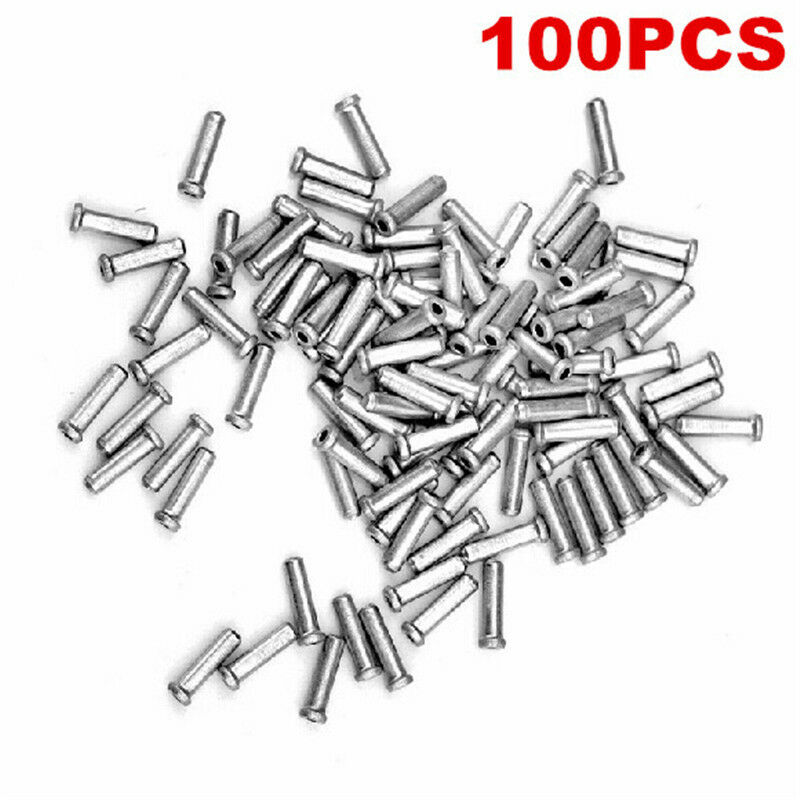 100PCS MTB BIKE BICYCLE BRAKE SHIFTER INNER CABLE TIPS END CAP CRIMPS US