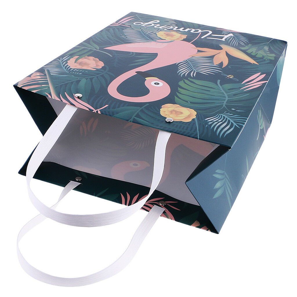 6x Flamingo Paper Loot Bags Favour Wedding XmasParty Gift Bags 13x9x14cm