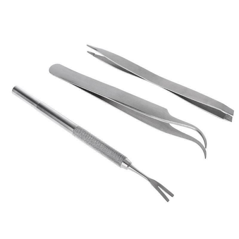 Pet Cat Dog Tick Remover Tool Stainless steel Pet Fleas Lice Tweezers Clip Set