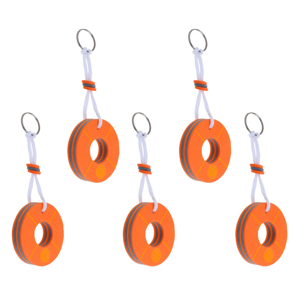 5x Orange Sailing Buoy Floating Key Chain Boat Float Marine Key Ring Holder