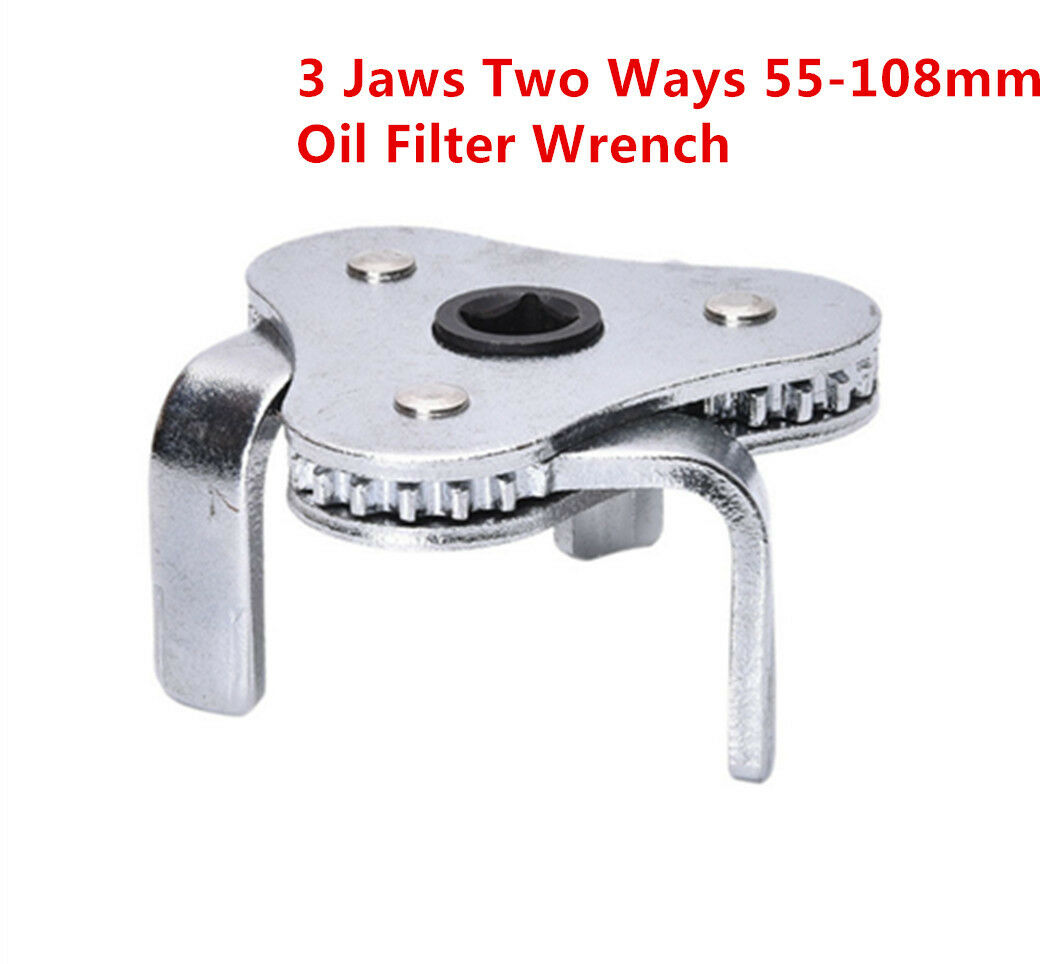 New Two Way Oil Filter Wrench 3 Leg 55-108mm Filters Drive Remover Removal Tool