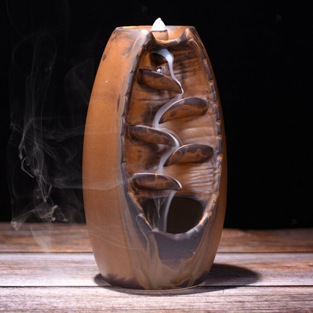 Mountain Smoke Backflow Incense Burner Stick Cone Holder Decor Ornament b
