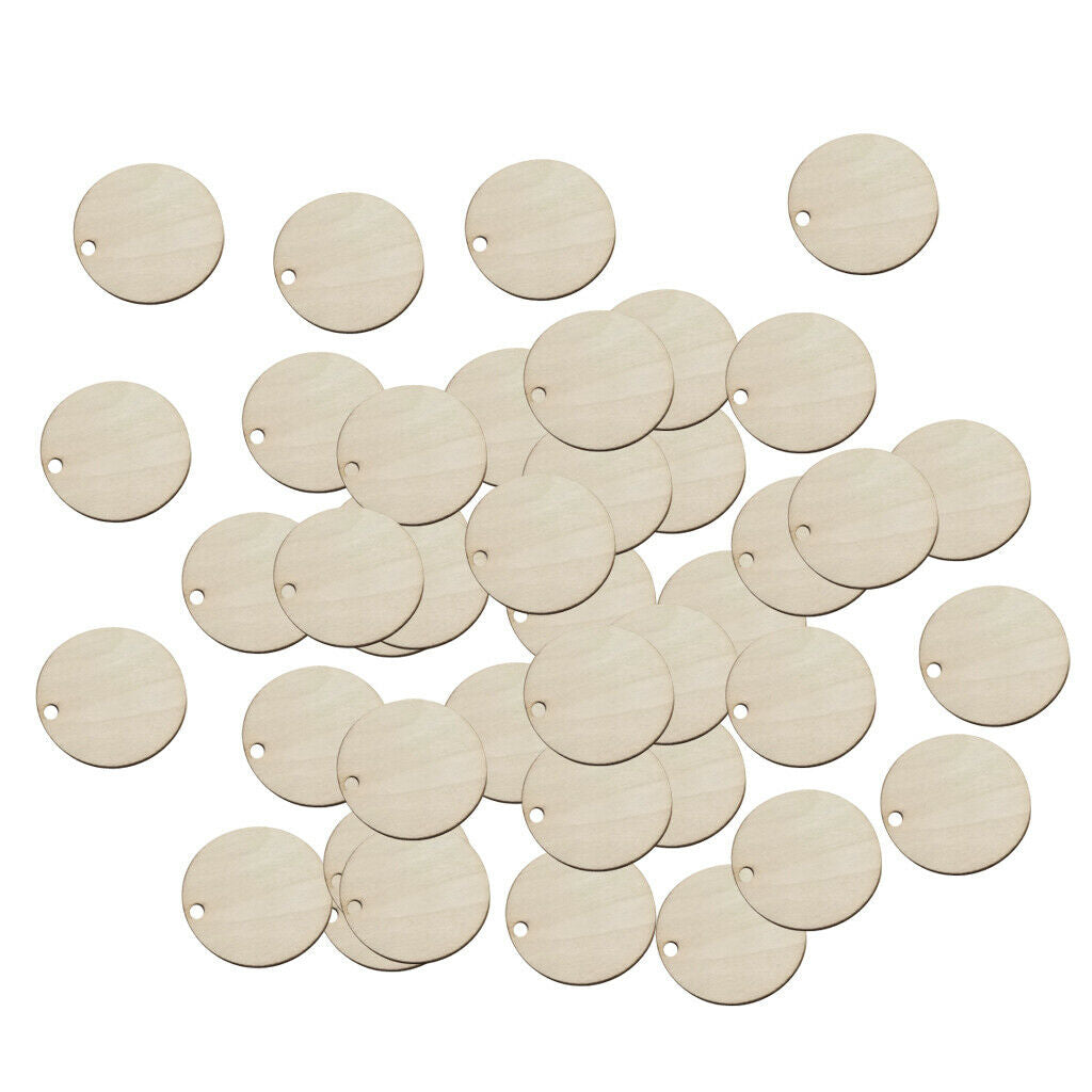 100pcs Round Wooden Pieces Unfinished Wood Shapes DIY Craft Wedding Party