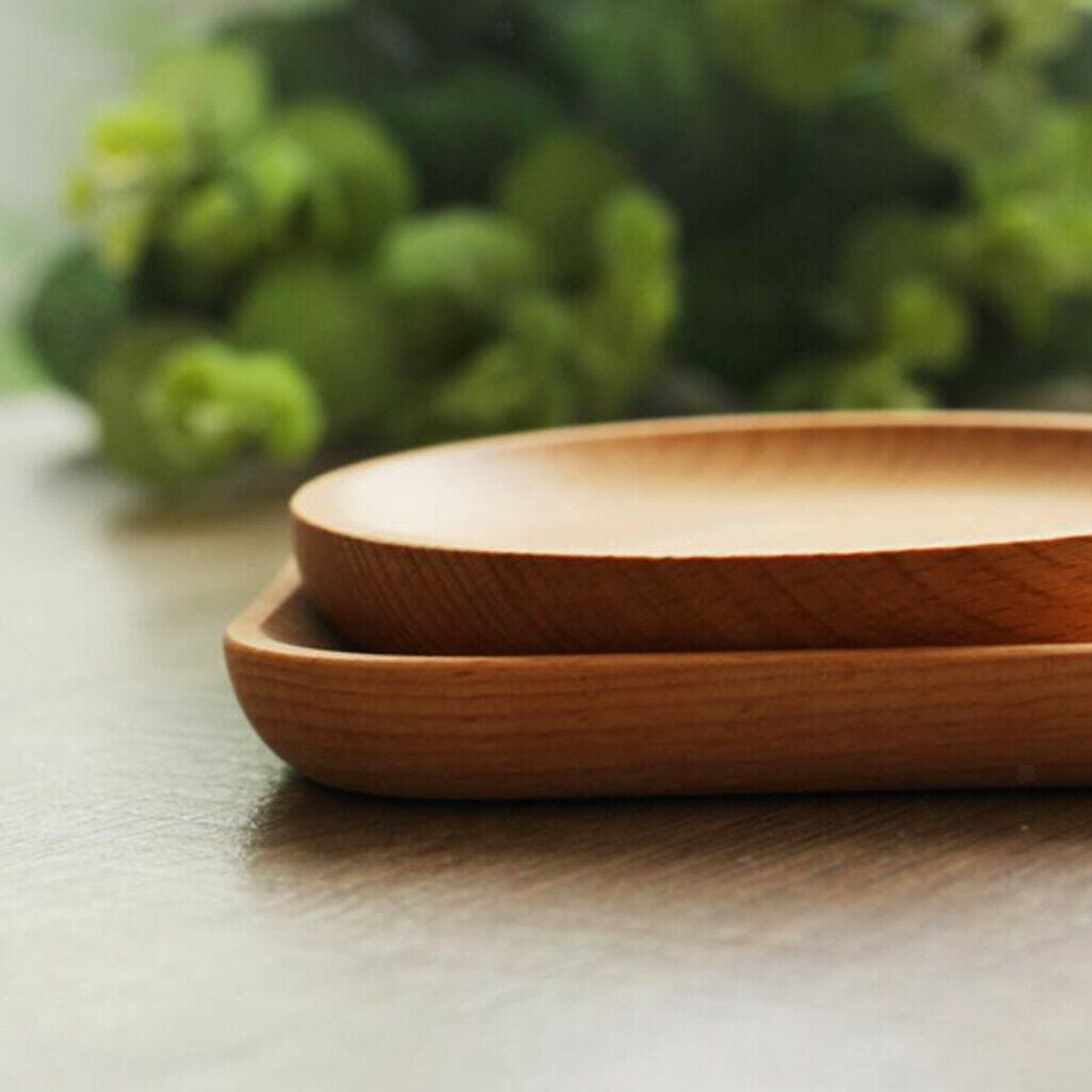 Natural Wood Serving Platter Breakfast Plate Food Serving Tray Tea Plate
