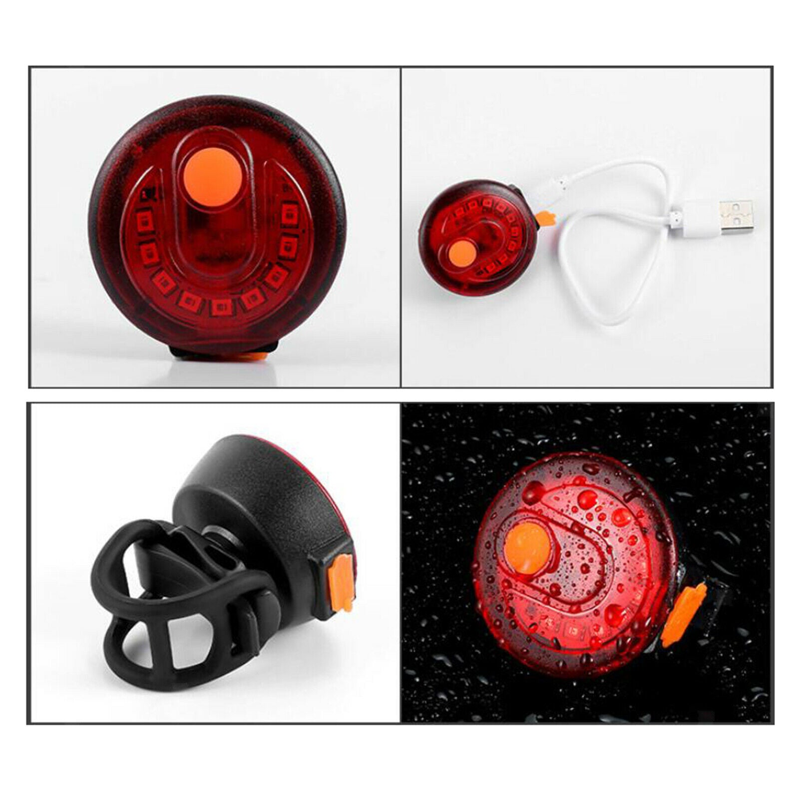 USB Bicycle Taillight Waterproof Cycling Rear Light Road Safety Accessory