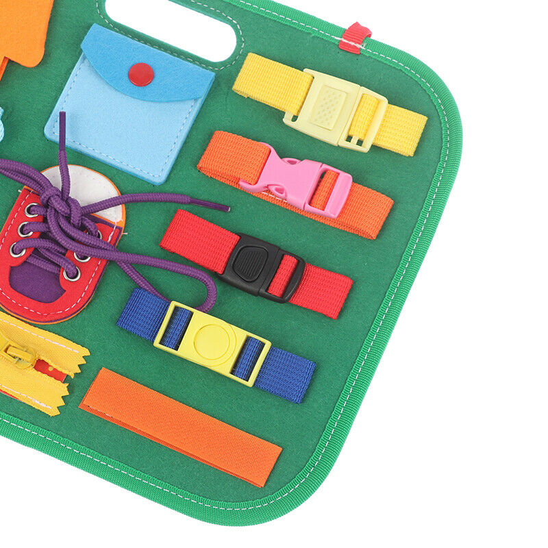 Kids Montessori Toys Baby Busy Board Buckle Training Essential Educational Bo DF