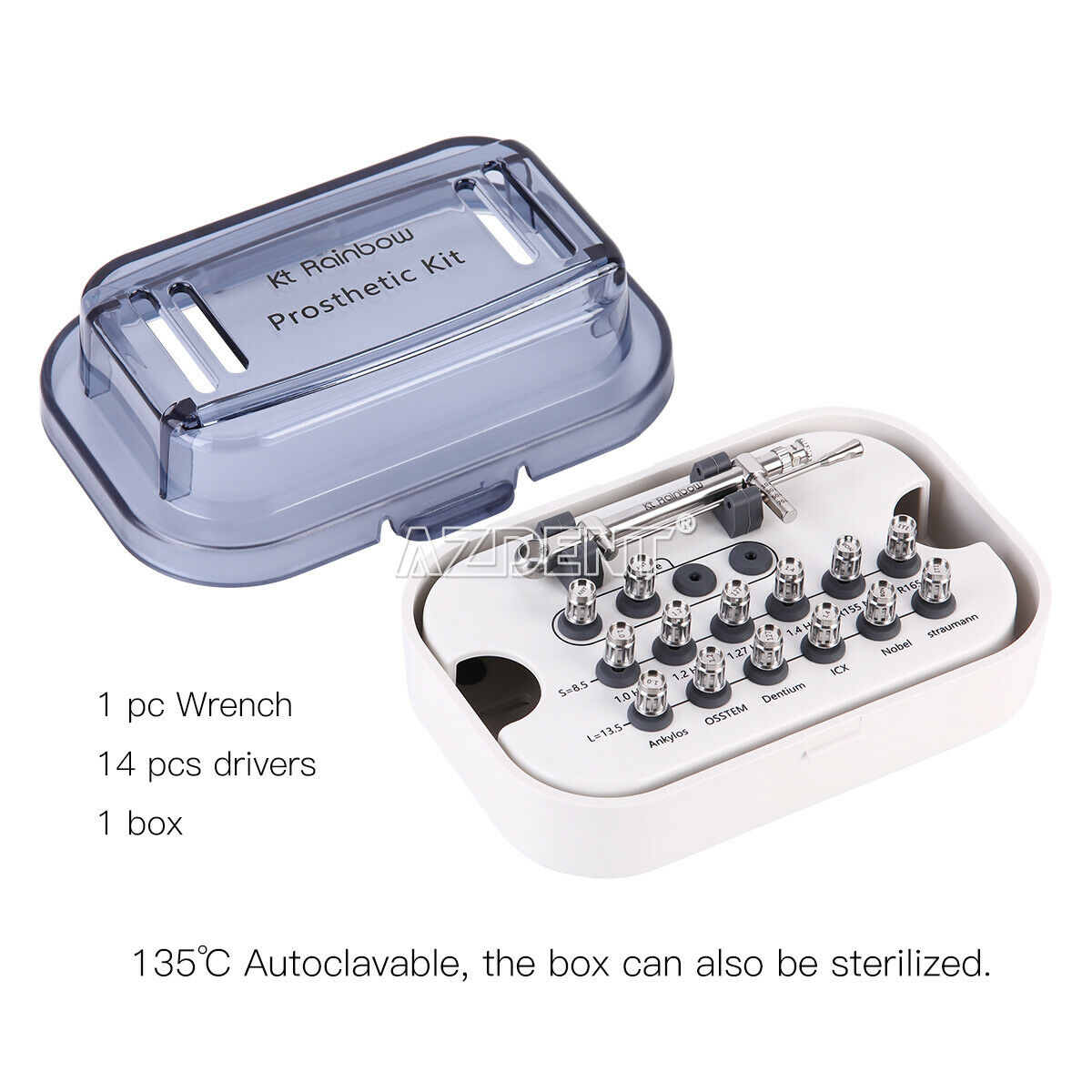 Dental Implant Torque Wrench Ratchet 10-70NCM with Drivers & Wrench Kit