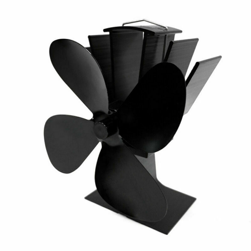 4 Blade For Wood Stove Fan Fireplace Fire Heat Power Saving Eco fan Replacement