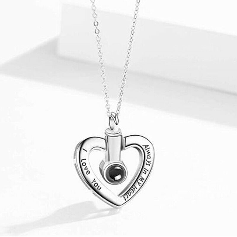 Projection 100 Languages I Love You Cremation Heart Urn Ashes Memorial Ne.l8