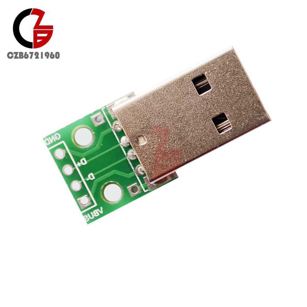 10PCS USB Male to 2.54mm DIP Adapter Converter Board 4 Pin PCB DIY Power Supply