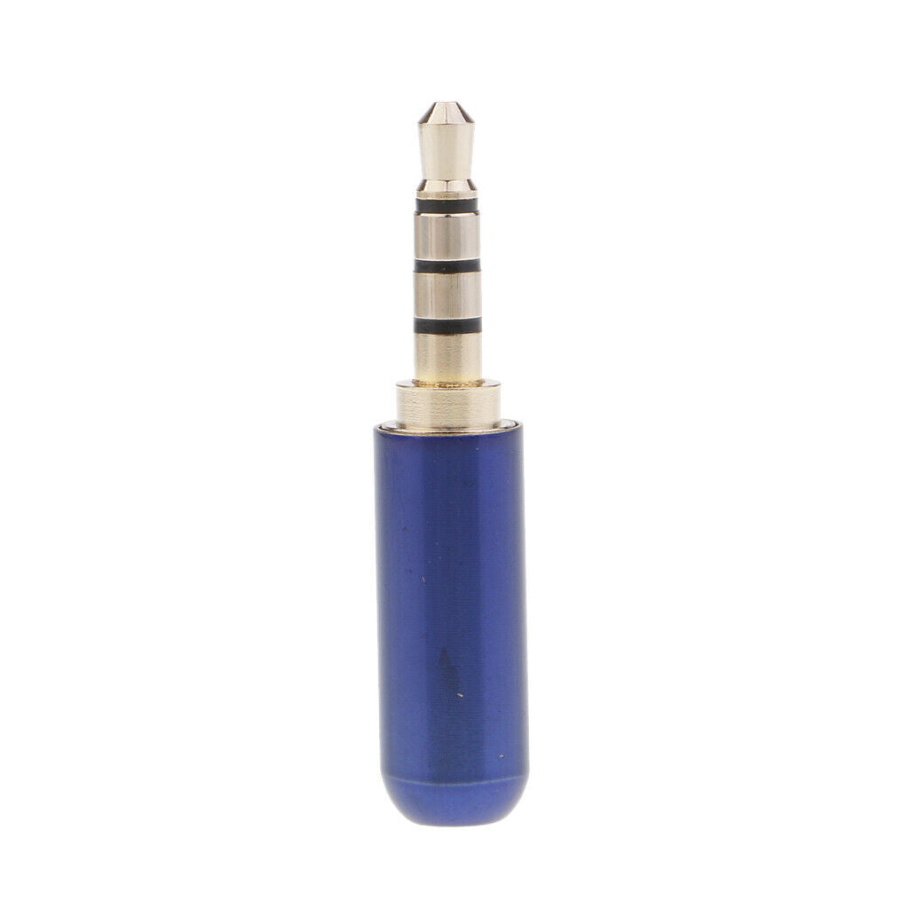 4 3.5mm 1/8" Male Repair Headphone Jack Plug Metal Adapter Soldering blue