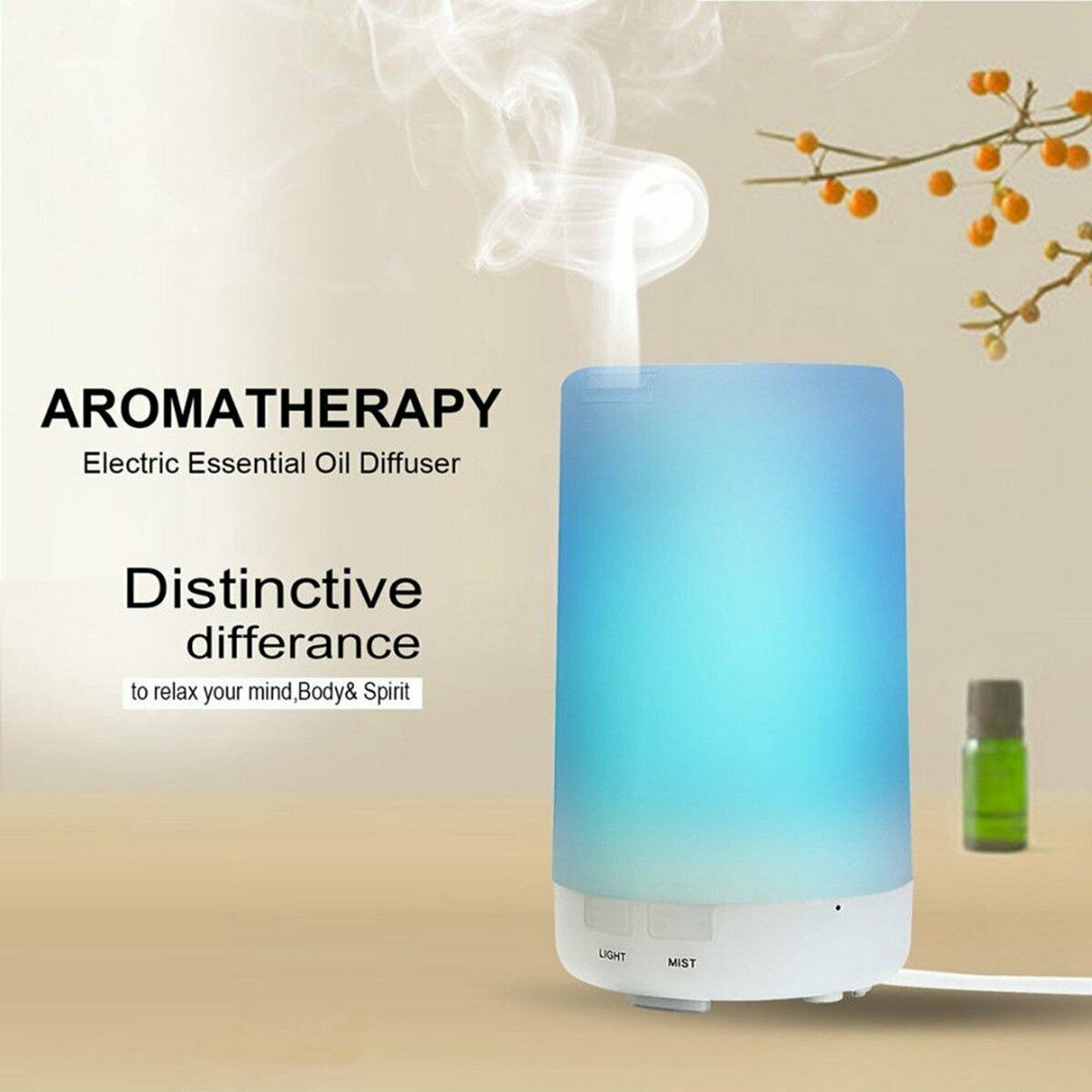 LED Ultrasonic Light Aroma Humidifier Air Essential Oil Mist Diffuser Purifier