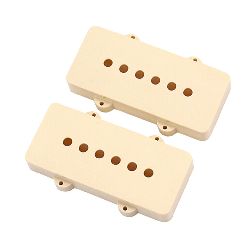 Pack of 2 Soapbar Electric Guitar Single Coil Pickup Covers Lids 52mm(Beige)