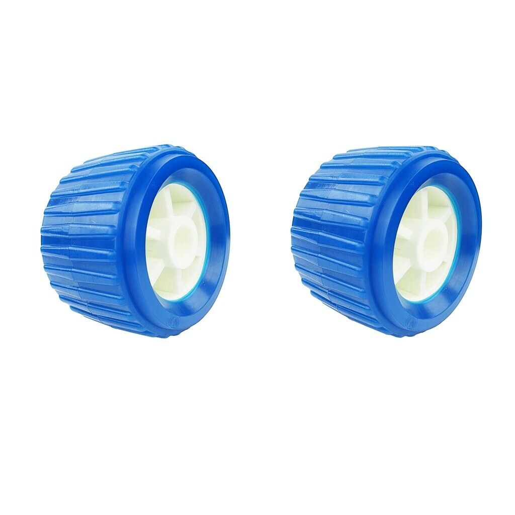 2x Heavy Duty Trailer Roller Marine Boat Ribbed Wobble Hardware 110x75x19mm