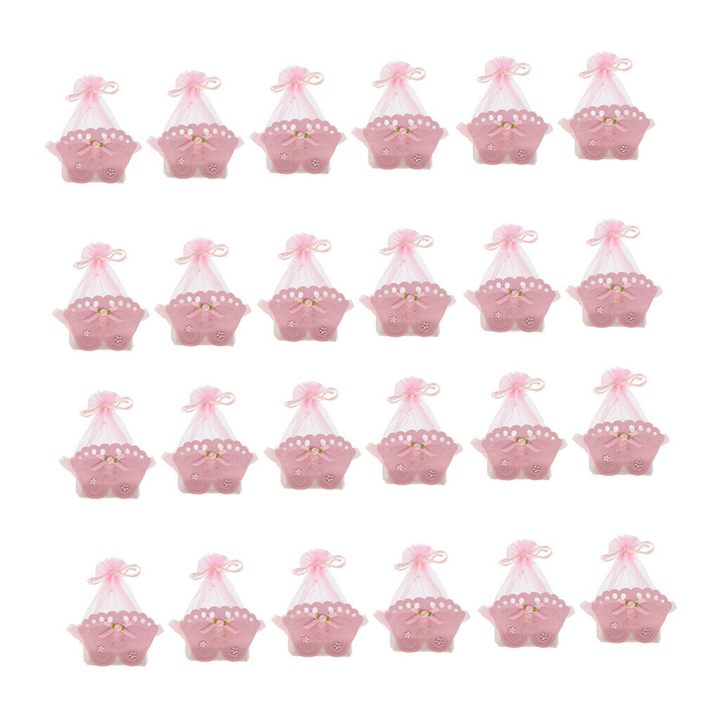 24Pieces Cute Footprint Organza Gift Box Baby Girl Children Candy Bags
