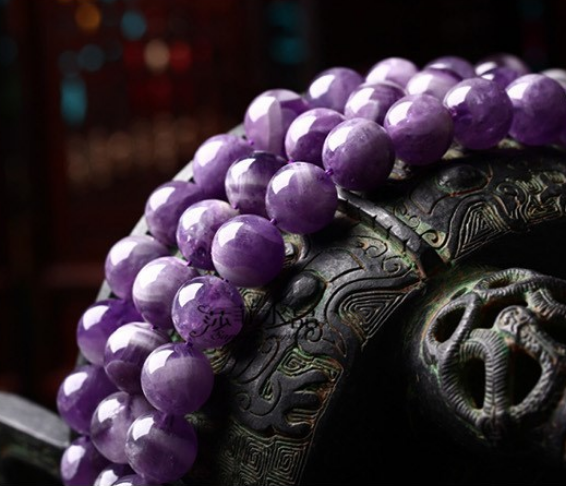 Natural 8MM purple amethyst round BEADS 15 "AA+