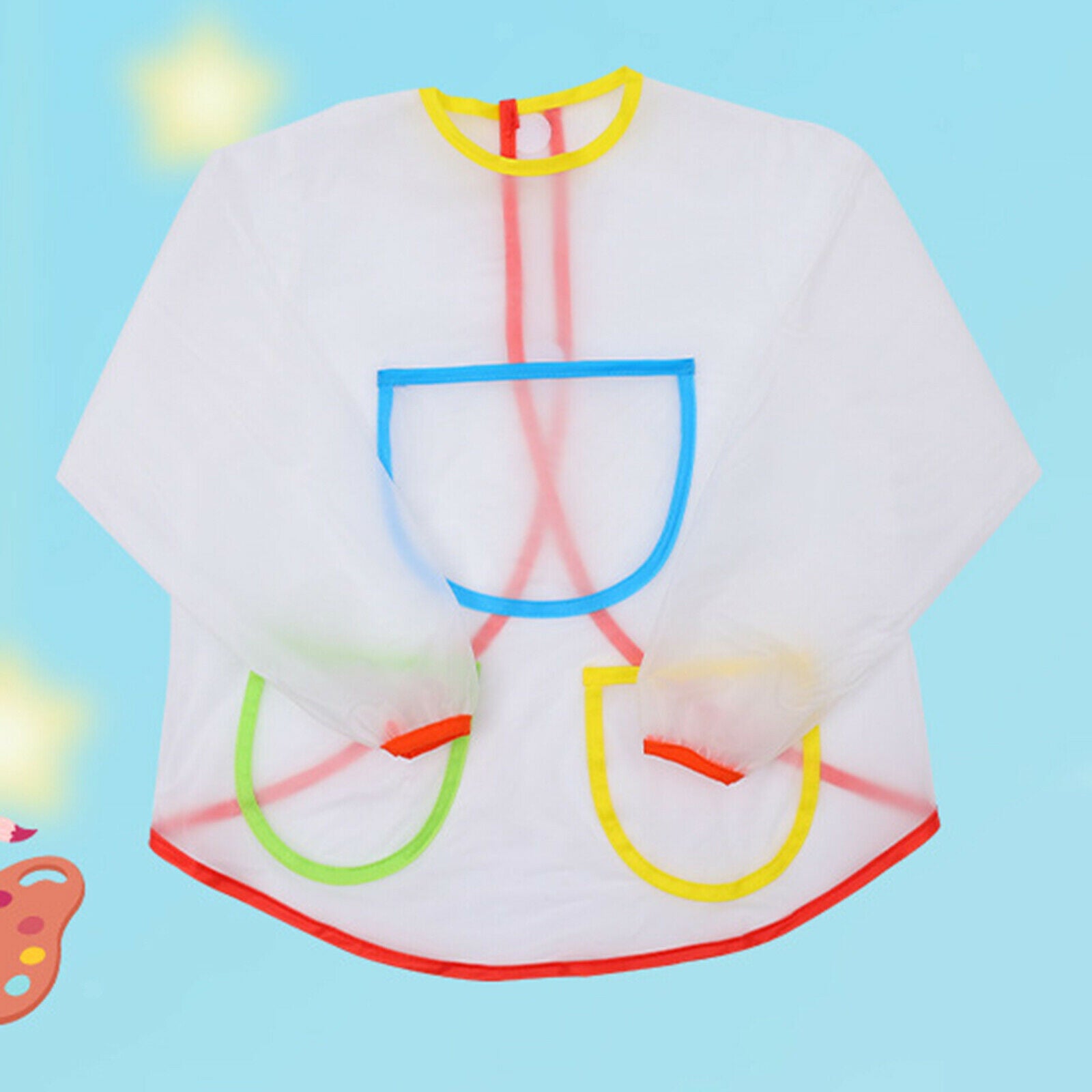Kids Art Smock For 3-6 Years Drawing Painting Apron Baby Toddler Eating Bib
