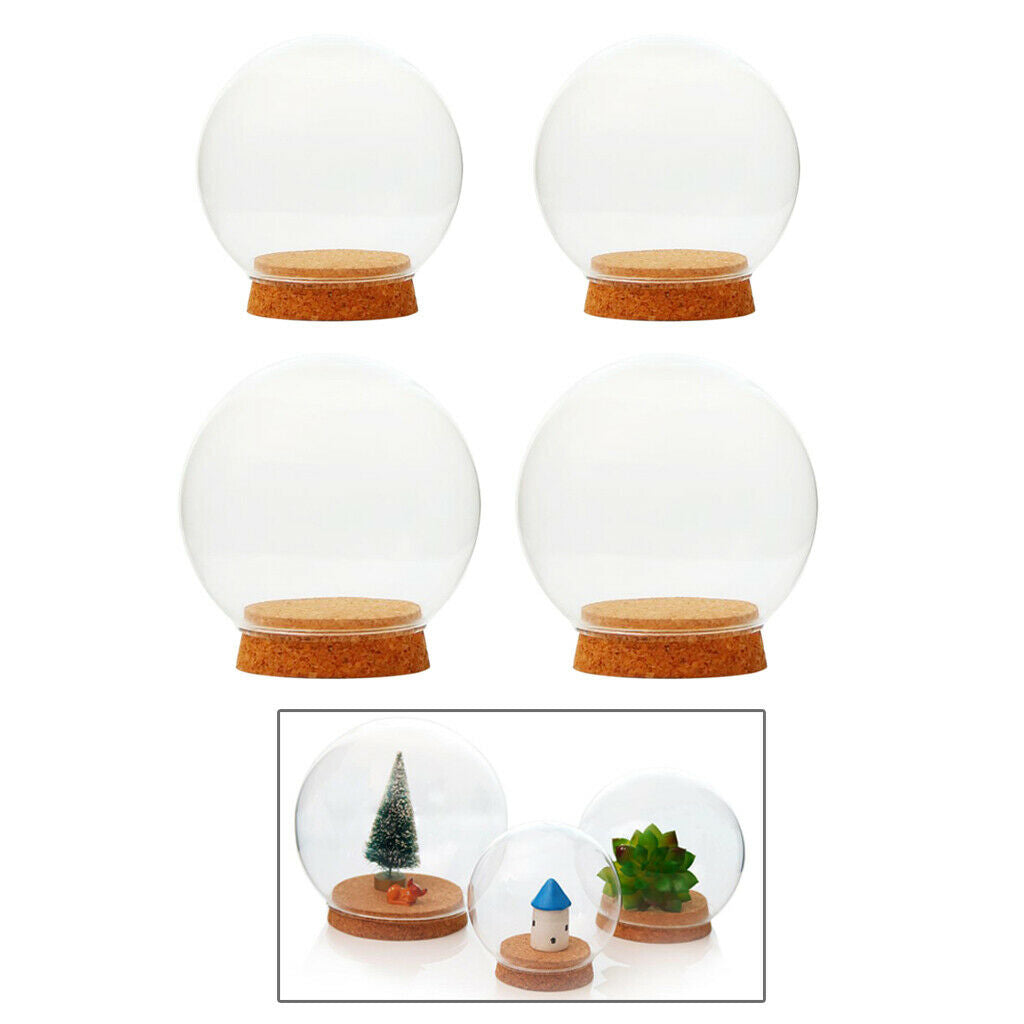 4Pack Glass Cleal Succulent Terrarium Bottle DIY Decoration Desktop Display