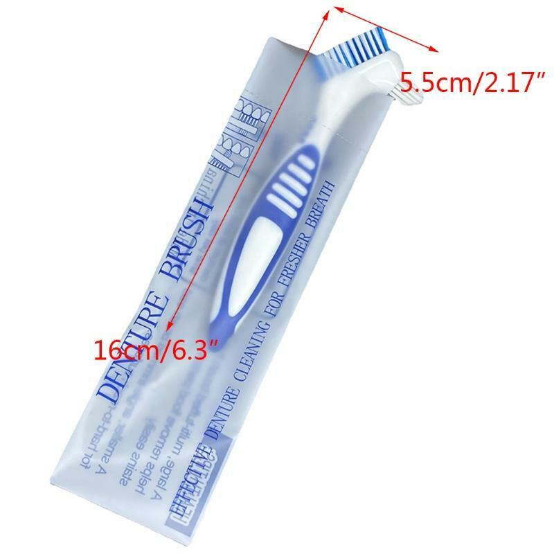 1 × Denture Brush~ Easy Grip Handle Firm Double Sided Toothbrush for Cleaning