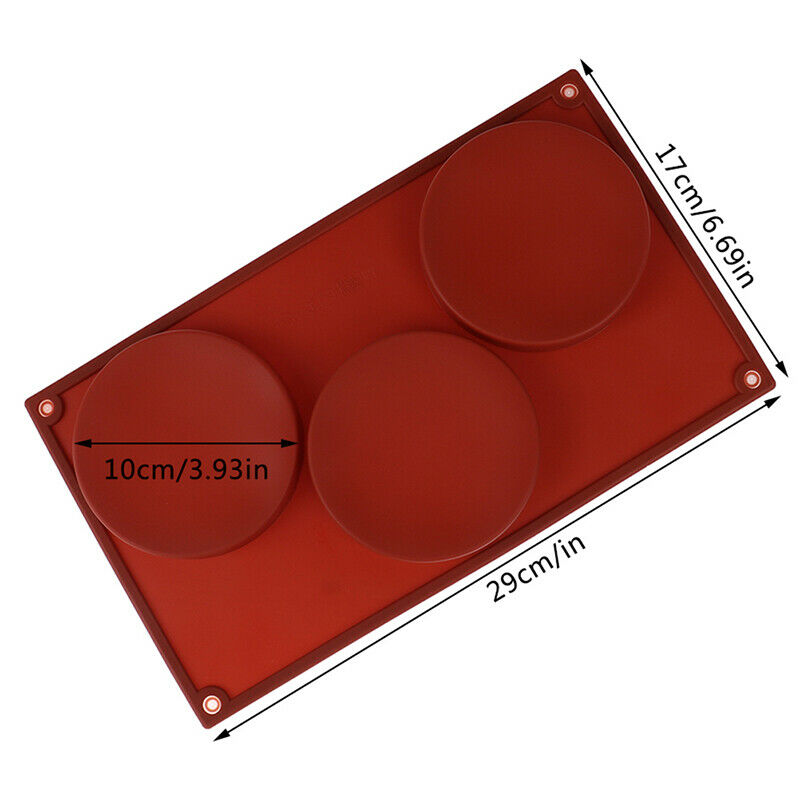 3 Cavity Large Round Disc Silicone Mold Shallow Cylinder Classic Mold Sha.l8