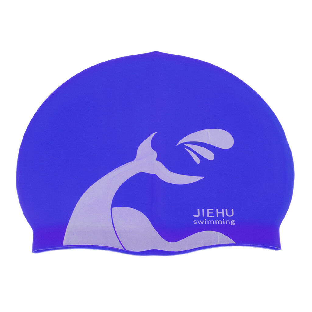 Swimming caps waterproof premium silicone no slip bathing hat blue