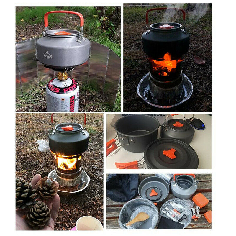 Camping Tableware Outdoor Cookware Set Pots Tourist Equipment Utensils HikinBDA
