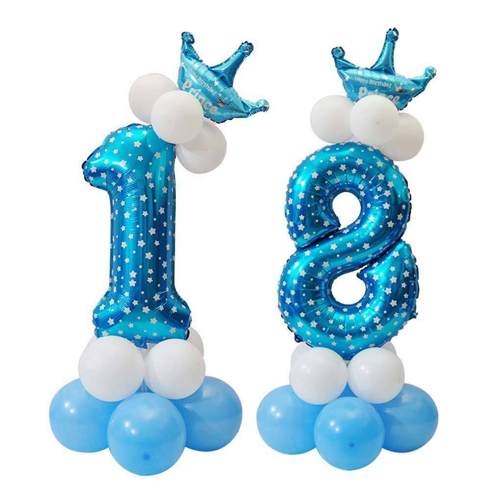 Crown Balloons Column Set Latex Foil Balloon 18th Birthday Party Decoration