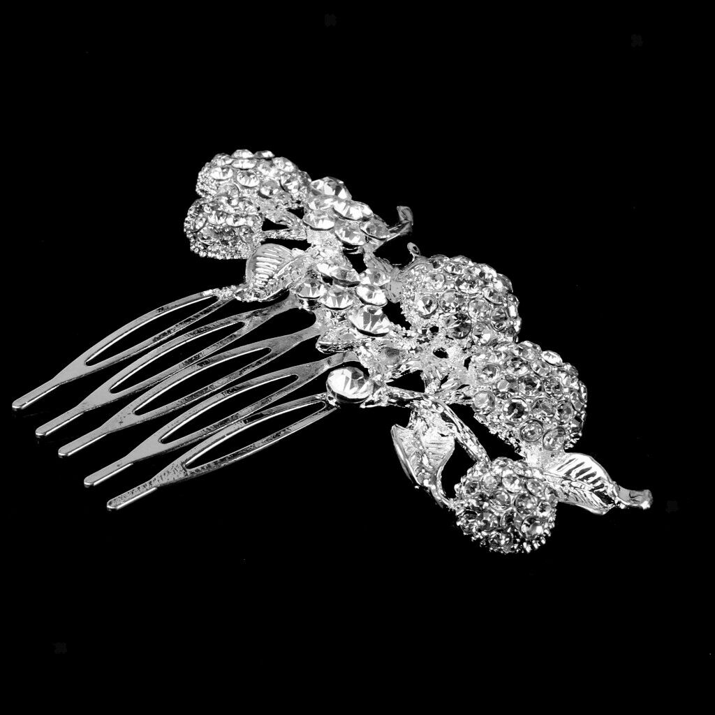 Bridal Wedding Flower Leaf Rhinestone Hair Comb Hair Accessories