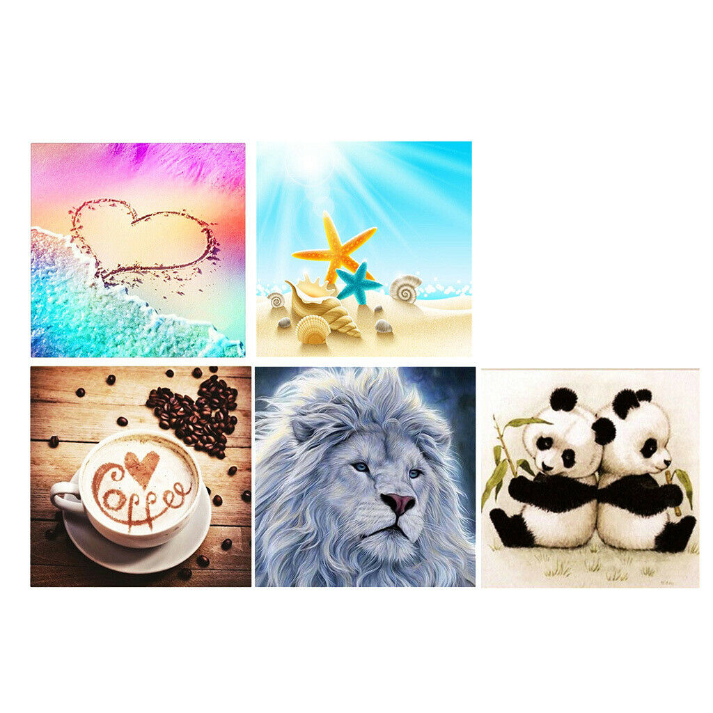 Cute Cartoon Crystals Embroidery Kits Arts for Home Wall Decor White Lion