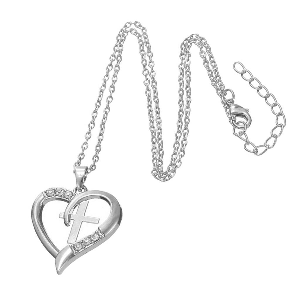 Lovely Heart Printed Charm Pendant Necklace for Women Lady