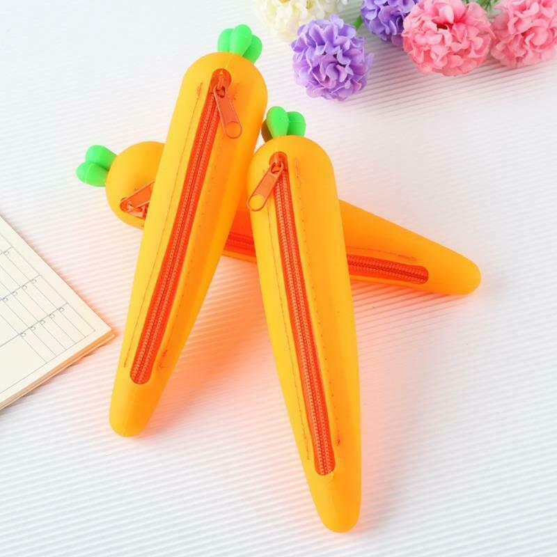 1pc Novelty Silicone Pen Bag Creative Realistic Carrot Party Favors Supplies