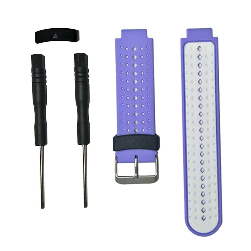Watch Band Strap for Garmin Forerunner 220 230 235 620  Purple + White