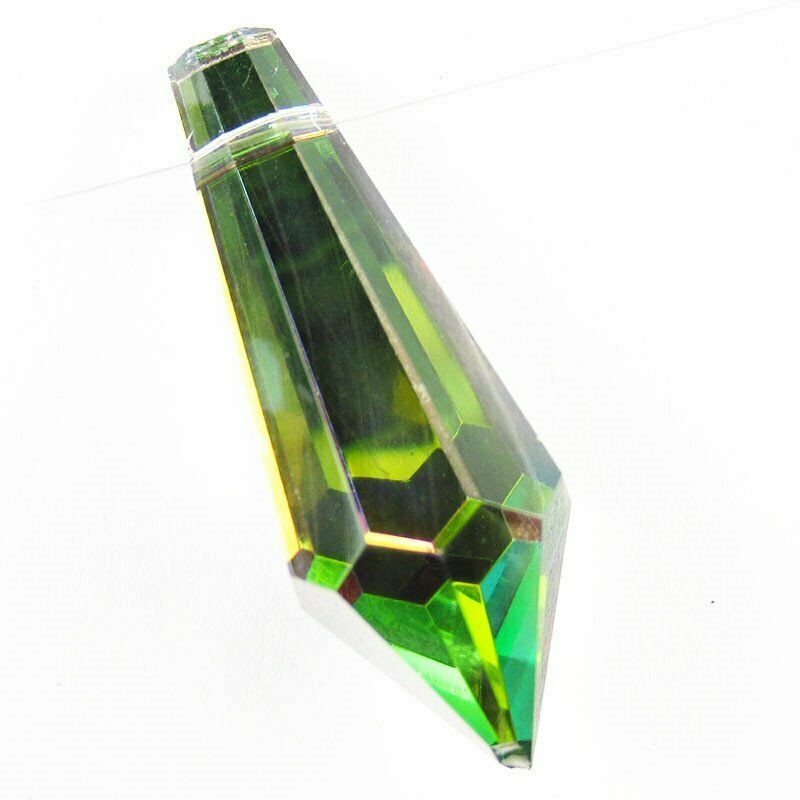 6Pcs 36x12mm Faceted Rainbow Titanium Crystal Pendulum Pendant 28g A-319SJ