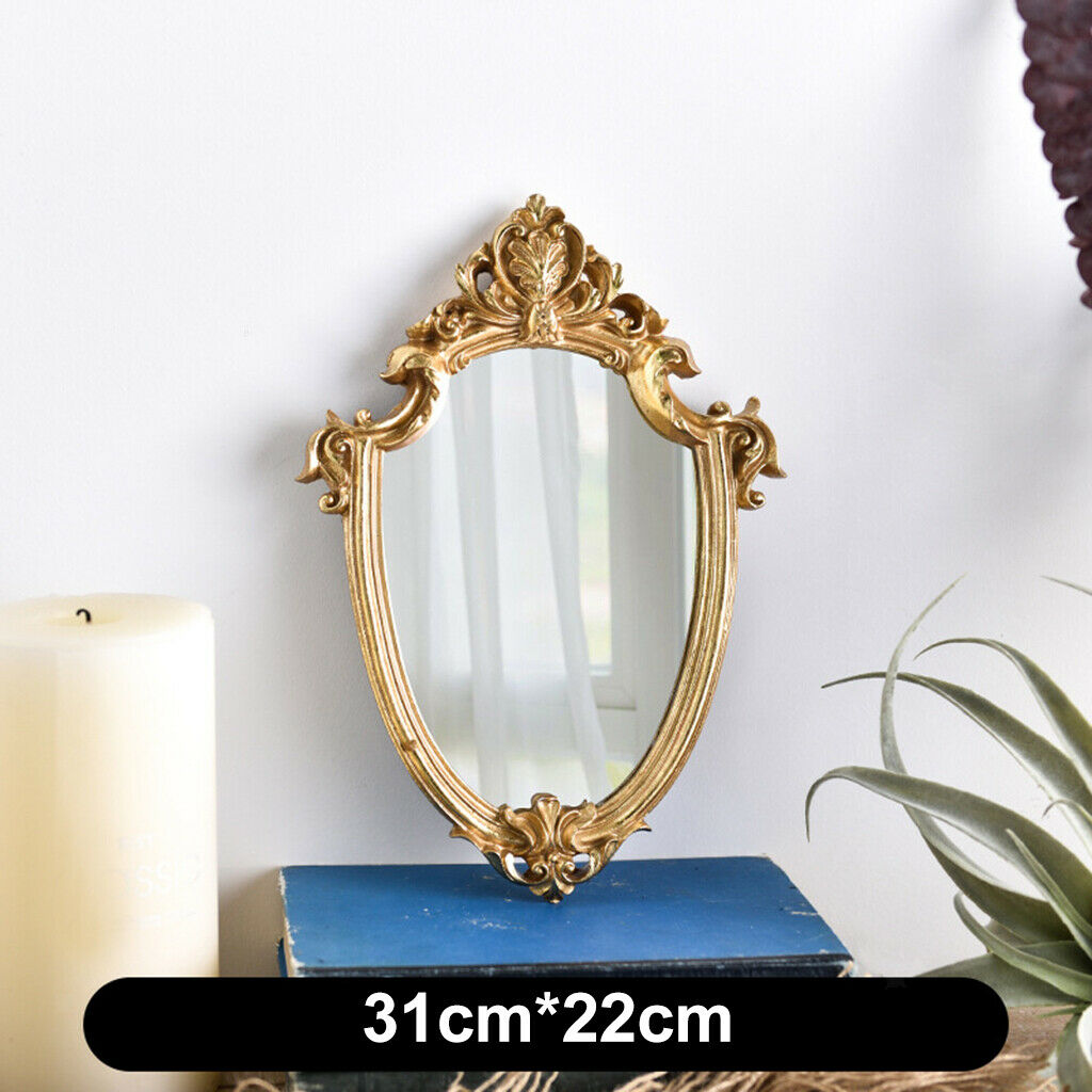 Golden Makeup Mirror Dresser Hanging Dressing Mirrors Supplies Photo Props