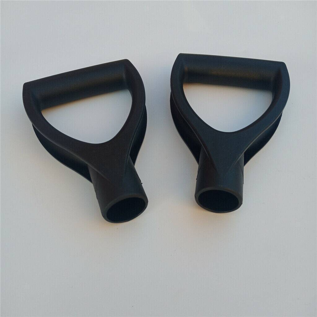 2pcs Black Plastic D-Grip Handle Lawn Farm Garden Snow Removal Spade Fork Shovel